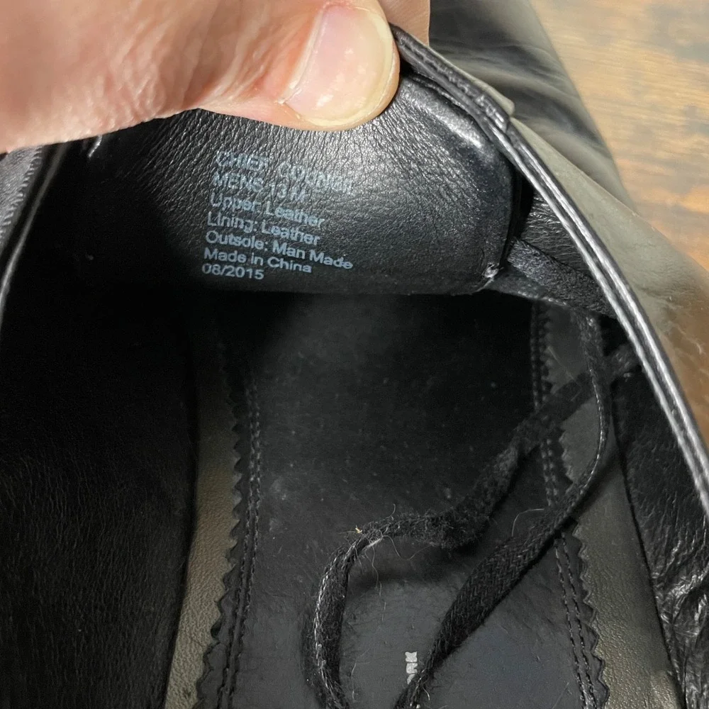 Kenneth Cole New York Chief Council Leather Oxfords Shoes Black SZ 13